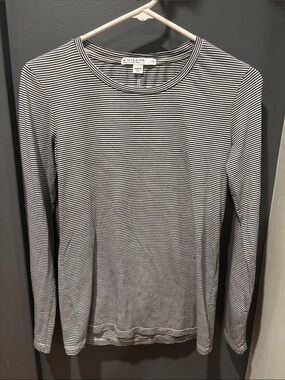 Stateside Black & White Thin-Stripe Crewneck Sweater